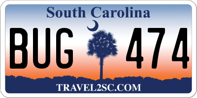 SC license plate BUG474