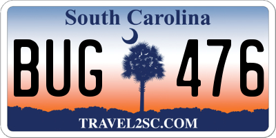 SC license plate BUG476