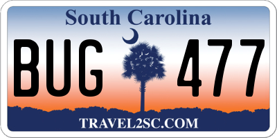SC license plate BUG477