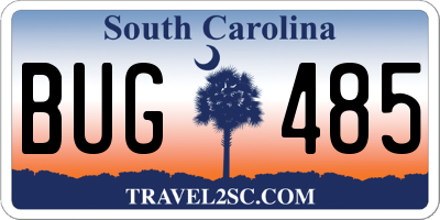 SC license plate BUG485