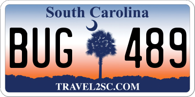 SC license plate BUG489