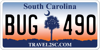 SC license plate BUG490