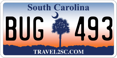 SC license plate BUG493