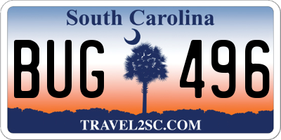 SC license plate BUG496