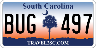 SC license plate BUG497