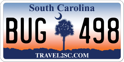 SC license plate BUG498