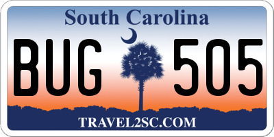 SC license plate BUG505