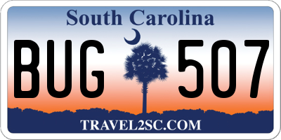 SC license plate BUG507