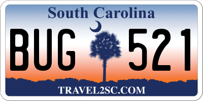 SC license plate BUG521