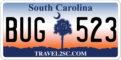 SC license plate BUG523