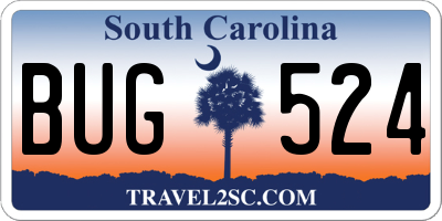 SC license plate BUG524