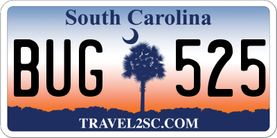 SC license plate BUG525