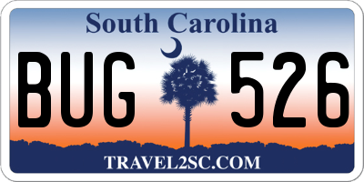 SC license plate BUG526