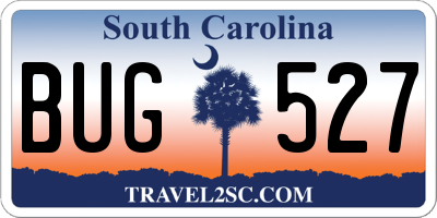 SC license plate BUG527