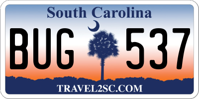 SC license plate BUG537