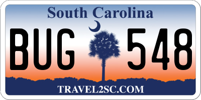 SC license plate BUG548