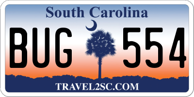 SC license plate BUG554