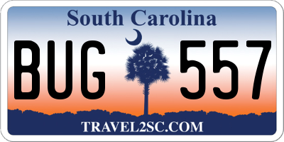 SC license plate BUG557