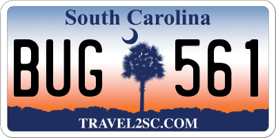 SC license plate BUG561