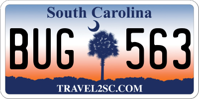 SC license plate BUG563