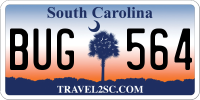 SC license plate BUG564