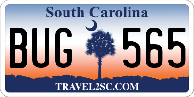 SC license plate BUG565