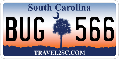 SC license plate BUG566