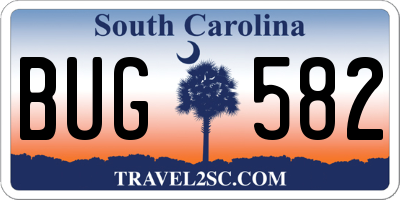 SC license plate BUG582
