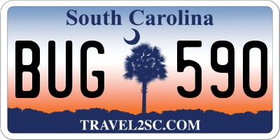 SC license plate BUG590