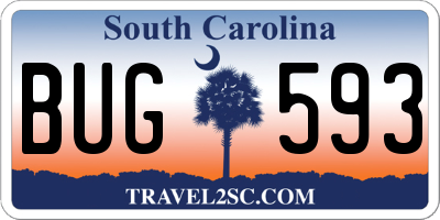 SC license plate BUG593