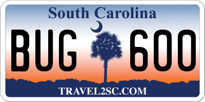 SC license plate BUG600