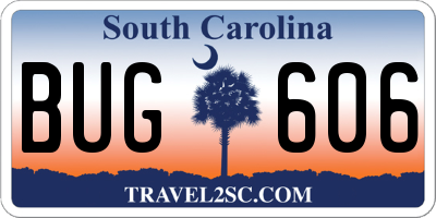 SC license plate BUG606