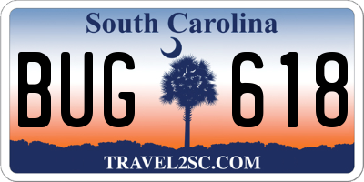 SC license plate BUG618