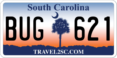 SC license plate BUG621
