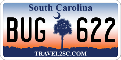 SC license plate BUG622