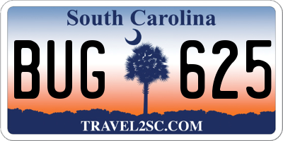 SC license plate BUG625