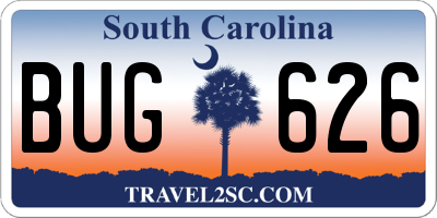 SC license plate BUG626