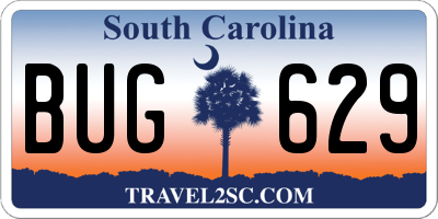 SC license plate BUG629