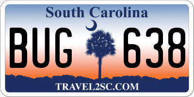 SC license plate BUG638