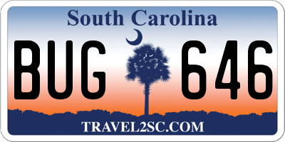 SC license plate BUG646