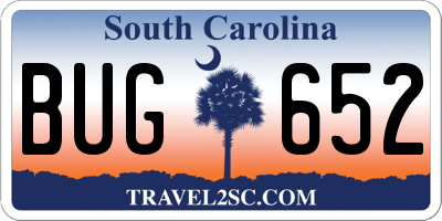 SC license plate BUG652