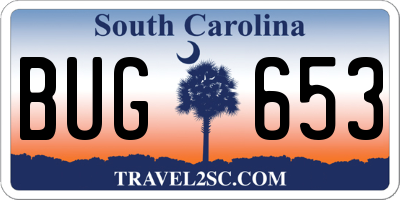 SC license plate BUG653