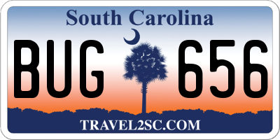 SC license plate BUG656