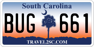 SC license plate BUG661