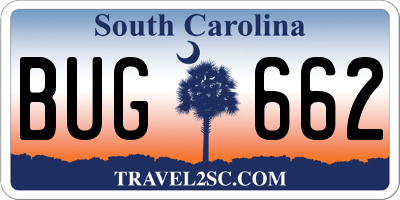 SC license plate BUG662