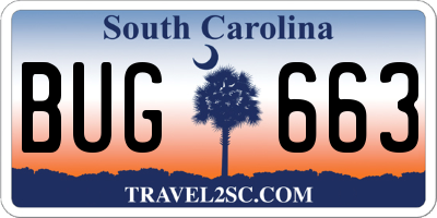 SC license plate BUG663