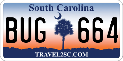SC license plate BUG664