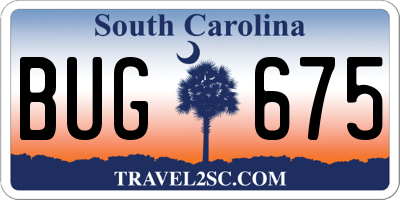 SC license plate BUG675
