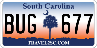 SC license plate BUG677