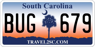 SC license plate BUG679